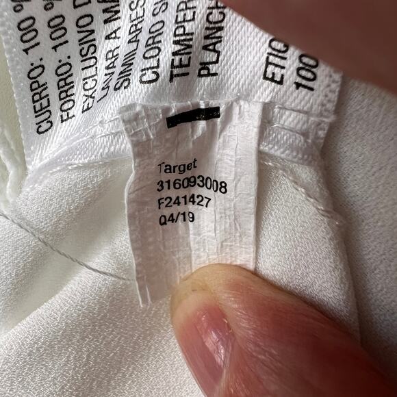 Knox Rose Dress Womens Size Medium Ivory Swiss Dot Peasant Style Tiered Maxi - Picture 14 of 16